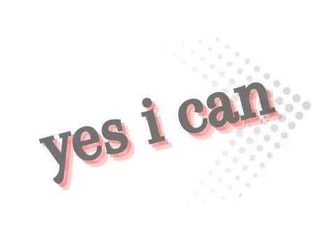 Yes I can text design isolated in white background Stock Illustration