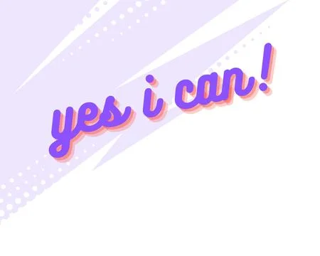Yes I can text design isolated in white background Stock Illustration