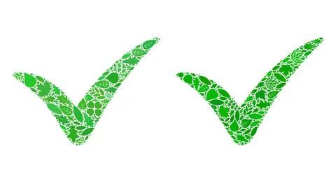 Yes Icon Eco Composition of Herbal Items Illustrazione stock