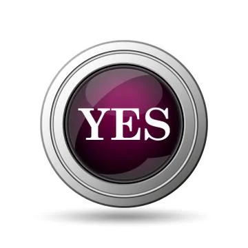 Yes icon. internet button on white background.. Stock Illustration