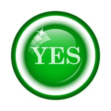 Yes icon. Internet button on white background.. Stock Illustration