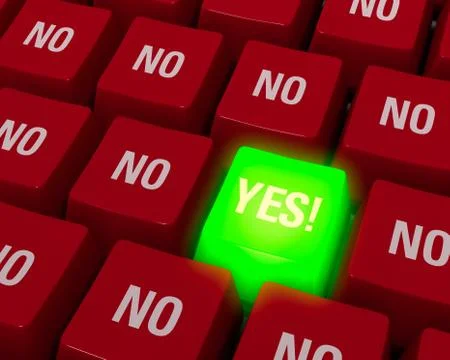 Yes instead of no keyboard key Illustrazione stock