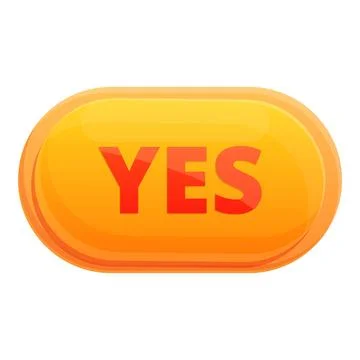 Yes interface button icon, cartoon style 스톡 일러스트