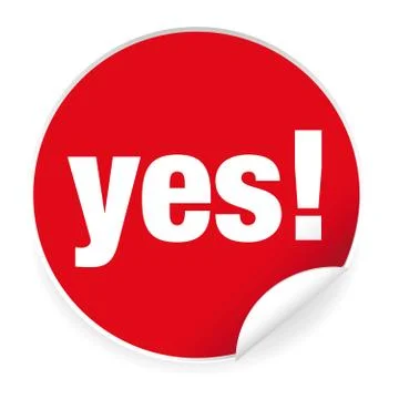 Yes label sticker Stock Illustration