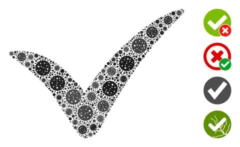 Yes Mosaic of CoronaVirus Elements Stock Illustration