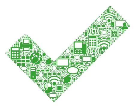 Yes Mosaic Icon for BigData and Computing Illustrazione stock