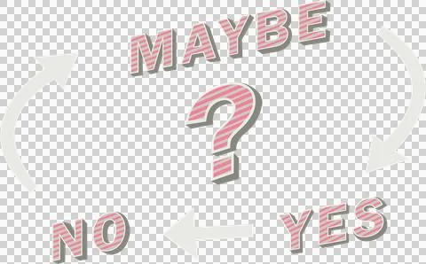Yes, no and maybe connected with arrow signs Stock Photos