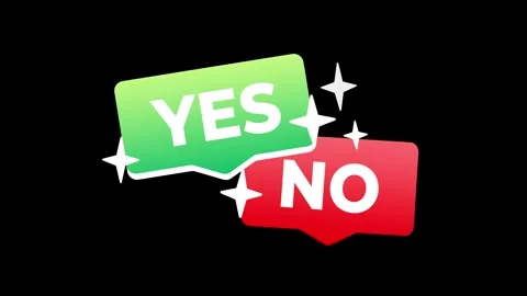 Yes No Button on Black Background, Green Screen and Blue Screen Stock Footage 310849299
