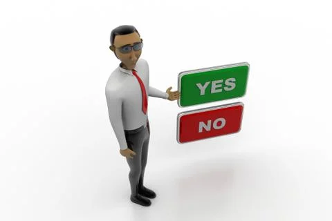 Yes no buttons with man Gratis stockillustratie