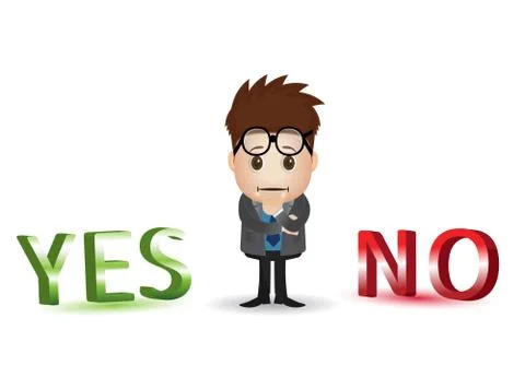 Yes no character Stock Illustration