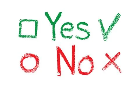 Yes No check boxes Stock Illustration