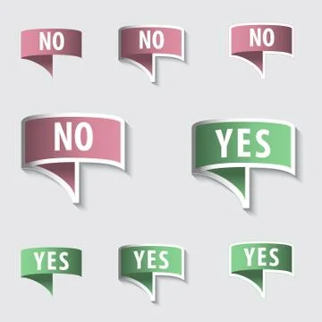 Yes &amp; no check marks buttons Illustrazione stock