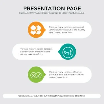 Yes no, cost efficiency, soft skill presentation design template in orange, g Stock Illustration