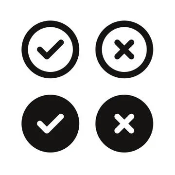 Yes No icon circle Stock Illustration