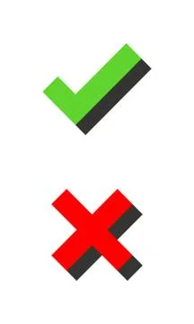 Yes No icon, do don't mark with shadow. Vector illustration Stock Illustration