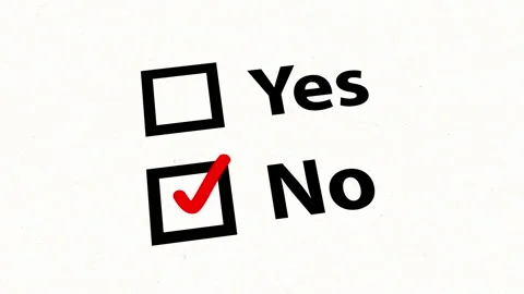 Yes no, mark on no answer, test voting agreement survey tick Stock Footage 286283803