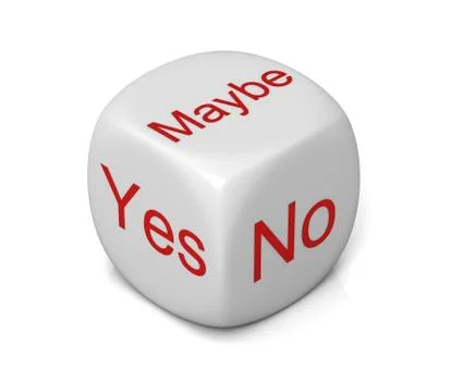 Yes no maybe cube concept 3d illustration Stock Illustration