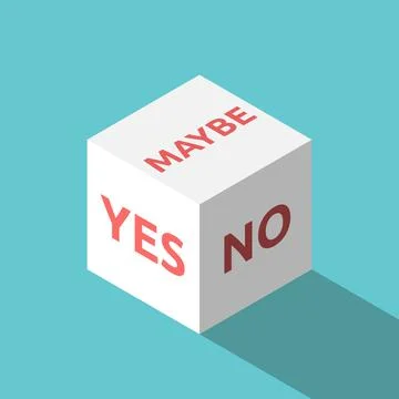 Yes, no, maybe cube Stock Illustration