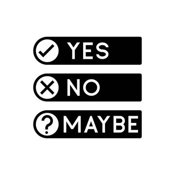 Yes No Maybe Selection Tabs Design Stock Illustration