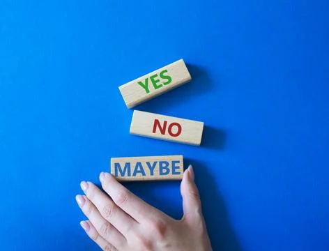 Yes No Maybe symbol. Concept word Yes No Maybe on wooden blocks. Beautiful .. Stock Photos
