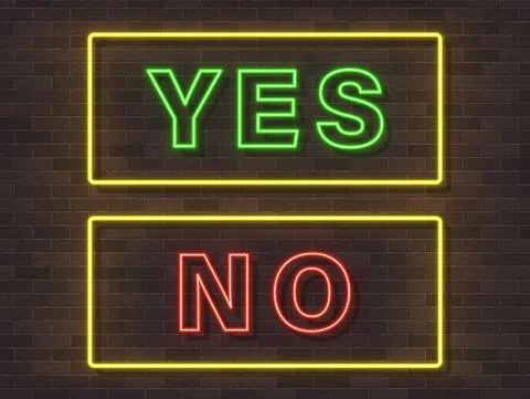 Yes No Neon Text Vector. Yes No neon sign, design template, modern trend design Stock-Illustration