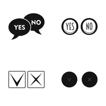 Yes no options and check x marks set Stock Illustration