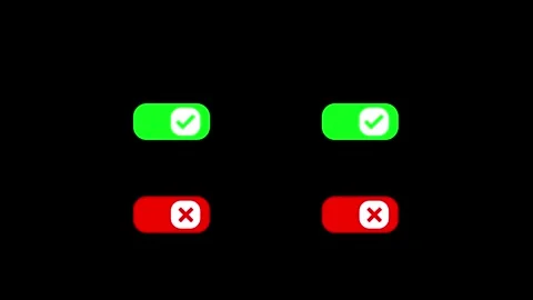 Yes no or right wrong button in green or red color for your template Stock Footage 289631986