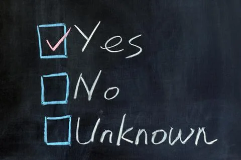 Yes, no or unknown Stock-Fotos