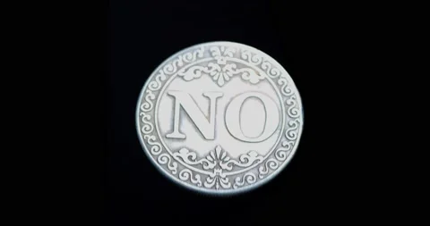 Yes No Oracle Real Coin flight on black background 库存影片 148304518