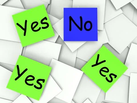 Yes no post-it notes show agree or disagree Stock Illustration