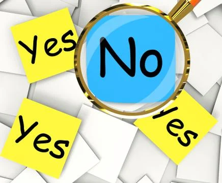 Yes no post-it papers show agree or disagree Stock Illustration