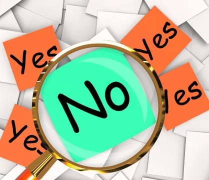 Yes no post-it papers show affirmative or negative Stock Illustration