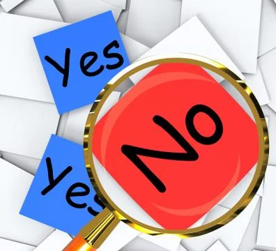 Yes no post-it papers show accept or decline Stock Illustration