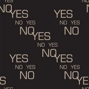 Yes no seamless pattern Stock Illustration