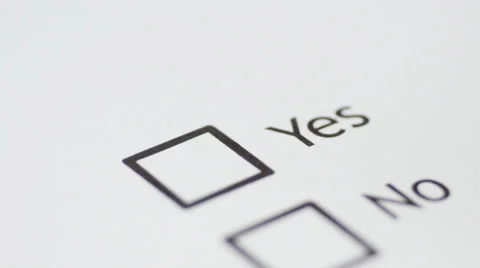 Yes No tick boxes Stock Footage 33790908