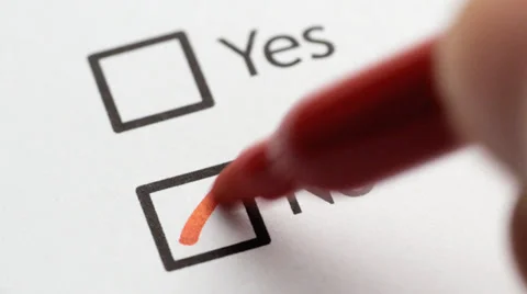 Yes No vote tick boxes Stock Footage