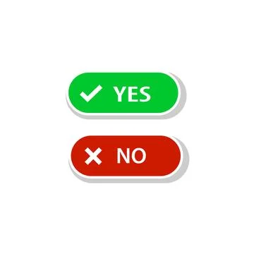 Yes No word text on button Stock Illustration