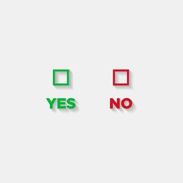 Yes, No word text with check mark Green and red color. Vector illustration. Stock Illustration