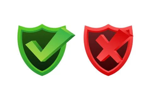 Yes No word text on talk shape. Vector stock illustration yes no in shield on Illustration