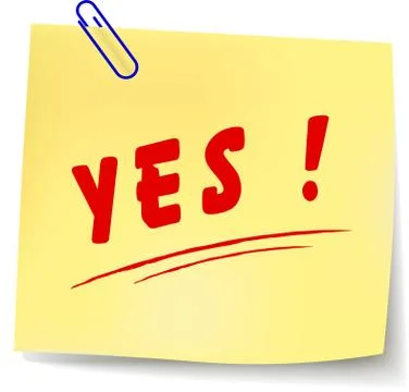 Yes note Illustrazione stock