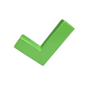 Yes or correct sign 3d illustration. Interface button isolated on white with Stock Illustration