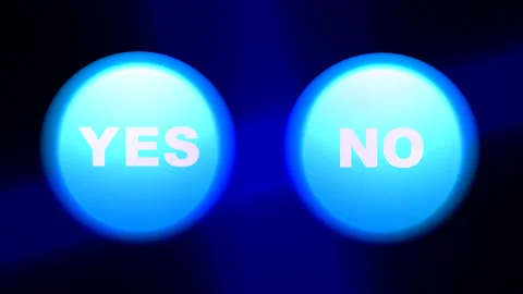Yes or No. Animation of Select Buttons Stock Footage 146828138
