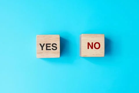 Yes or No block. Answer, question and decision concept Stock Photos