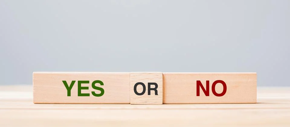 Yes or No block. Answer, question and decision concept Stock Photos