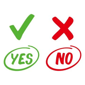 Yes or No button selection vector illustration. Stock Illustration