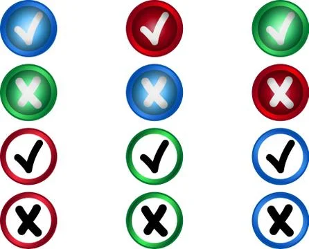 Yes or no buttons set Stock Illustration