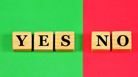 Yes or no, the choice of the answer to the voting question. Foto stock