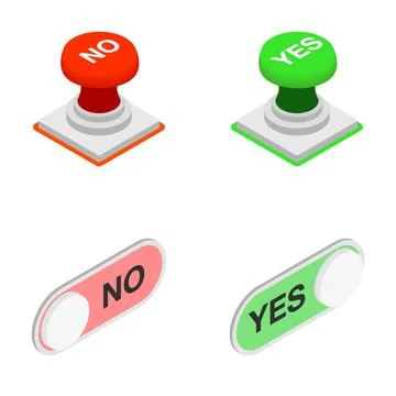 Yes or no choice buttons and toggle switches Illustrazione stock