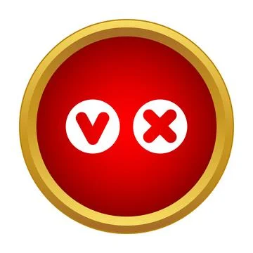 Yes or no choice check mark icon Stock Illustration