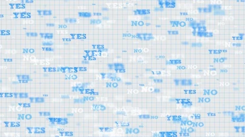 Yes or no, glory on a notebook sheet. School background with hand written text Stock Footage 310324821